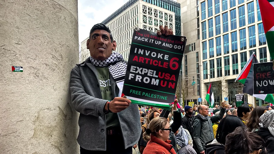 Campaign advocacy at a public demonstration