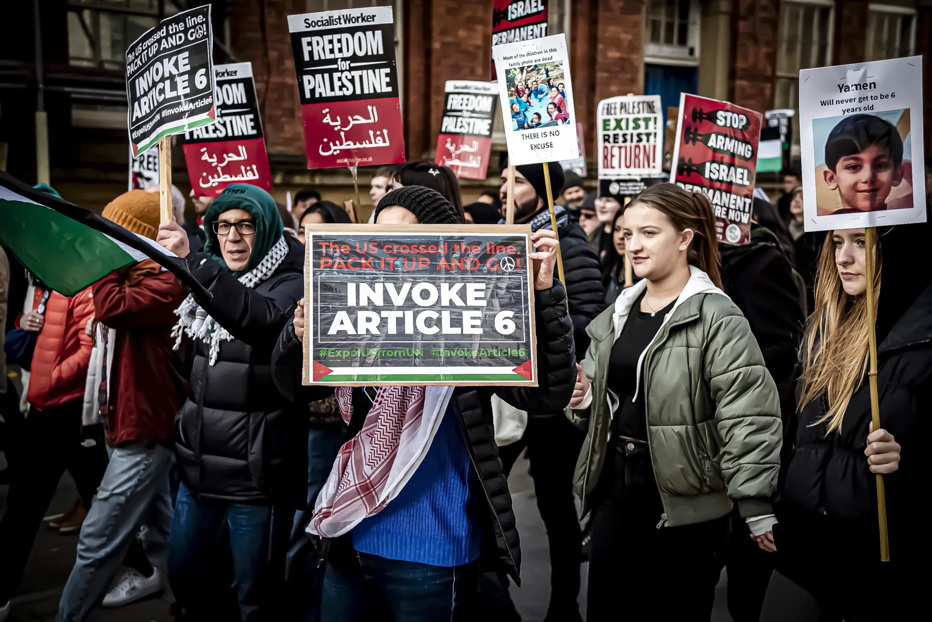 Campaign demonstration with Invoke Article 6 placards
