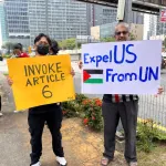 Photograph of a campaign demonstration or placard