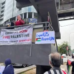 Photograph of a campaign demonstration or placard