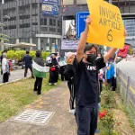 Photograph of a campaign demonstration or placard