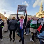 Photograph of a campaign demonstration or placard