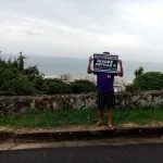Photograph of a campaign demonstration or placard