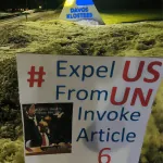 Photograph of a campaign demonstration or placard